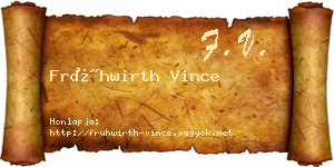 Frühwirth Vince névjegykártya