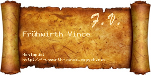 Frühwirth Vince névjegykártya