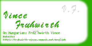 vince fruhwirth business card